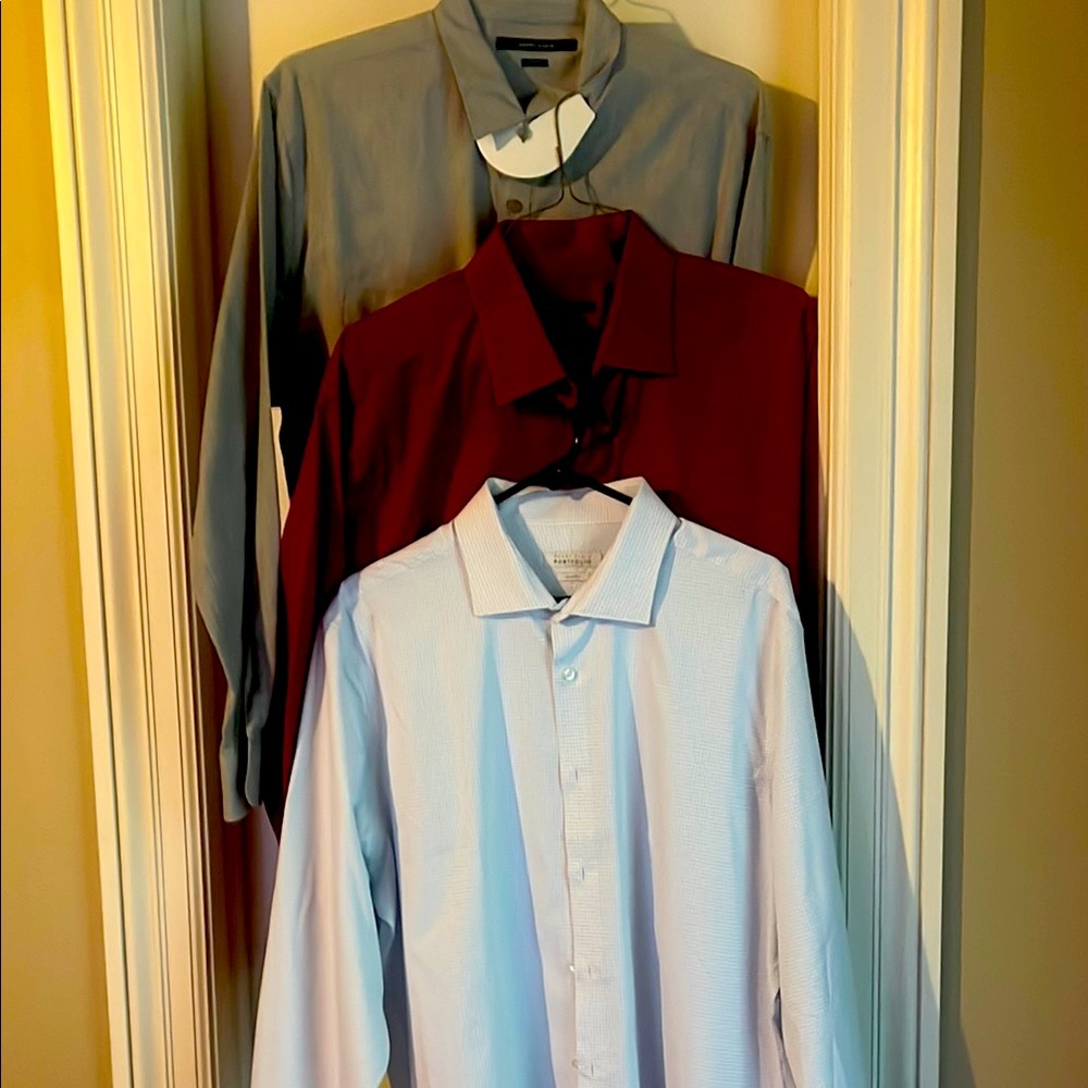 Perry Ellis Blue and Red Dress Shirts Elegant Collection one BGBG Attitude!